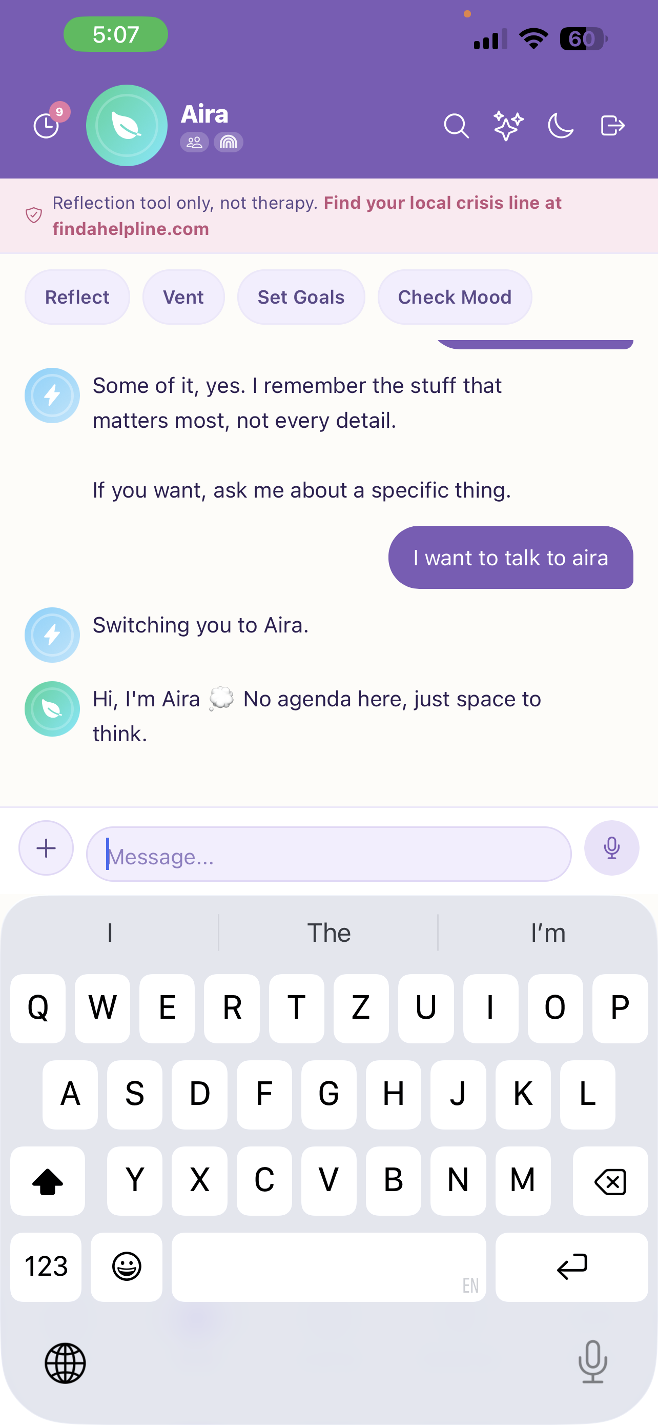 Companion switching in the choobi app